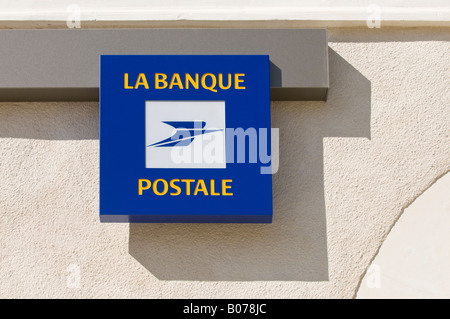 "La Banque Postale" Postamt Zeichen, Frankreich. Stockfoto