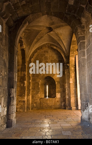 Ein gerichtsbezirk manchmal auch eine Marktlücke oder crenelle in der Stein-Portal von Jaffa Gate oder Bab al-Khalil alten Stadt Jerusalem Osten Israel Stockfoto