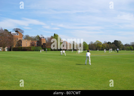 Cricket match, Charterhouse School, Godalming, Surrey, England, Vereinigtes Königreich Stockfoto