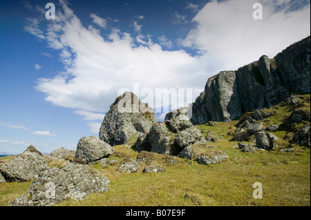 Nachweis der letzten Klima Wandel und Vergletscherung erhaben Strand Plattformen und alte erhöhten Klippen verursacht durch isostatische rebound Stockfoto