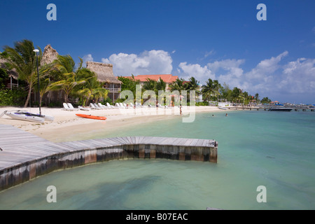 Belize, Ambergris Caye, San Pedro, Ramons Village Resort-Strand Stockfoto