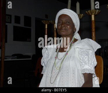 Mae de Santo, im Casa da Boa Morte in Cachoeira Stadt in der Nähe von Salvador, Bahia, Brasilien, Mercado Sao Joaquim, Voodo, Statue, blackma Stockfoto