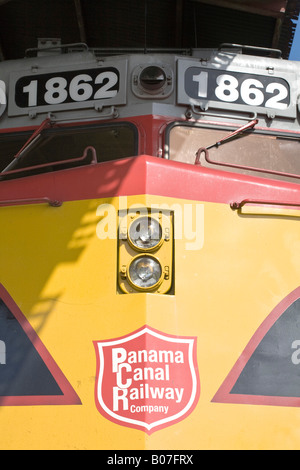 Panama, Panama Canal Railway, historische Eisenbahn, die zwischen Panama-Stadt & Colon, vorbei an den Panama-Kanal verläuft Stockfoto