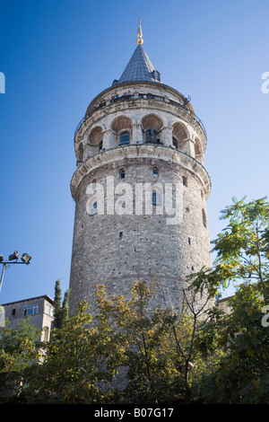 Galata-Turm, Galatasaray Istanbul, Istanbul, Türkei Stockfoto