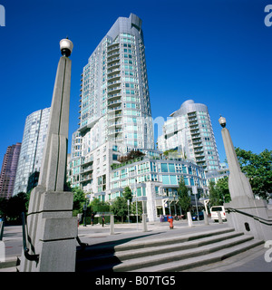 Hochhaus-Wohnung und Eigentumswohnung Gebäude in der Innenstadt "Coal Harbour", in der Stadt Vancouver British Columbia Kanada Stockfoto
