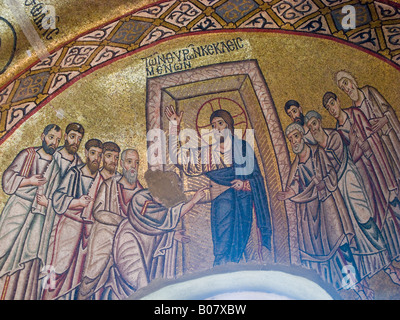 Der ungläubige Thomas Mosaik, Katholikon Kirche Hosios Loukas Kloster Griechenland Stockfoto