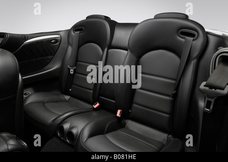 2008 Mercedes-Benz CLK-Klasse CLK63 AMG in schwarz - hintere Sitze Stockfoto
