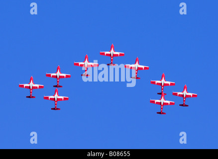 Dem kanadischen Snowbirds Aviation Display Team in der Praxis über Comox Forces Base Vancouver Island British Columbia Stockfoto