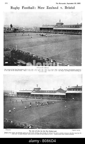 Bristol V Neuseeland 1905 die Original All Blacks schlagen umfassend Bristol zu Beginn ihrer ersten Tour Stockfoto