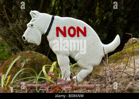 Warnung vor Verschmutzung im Chateau de Courances Ile de France Frankreich Hunde Stockfoto