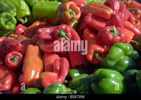 Paprika in einem Stapel Stockfoto