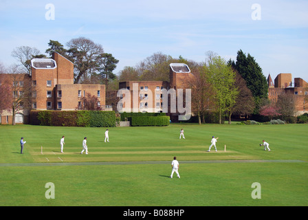 Cricket match, Charterhouse School, Godalming, Surrey, England, Vereinigtes Königreich Stockfoto