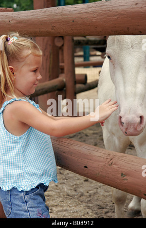 Mädchen und Pferd Stockfoto