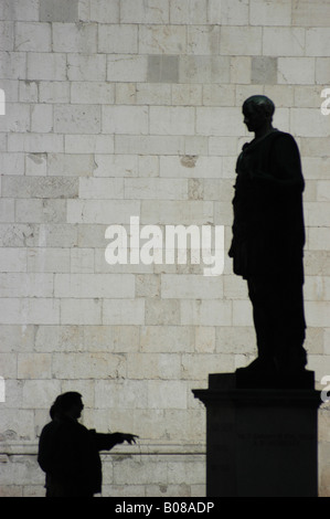 Statue von Julius Caesar in Cividale del Friuli oder Forum Juli - Città Longobarda Nord-Italien Stockfoto