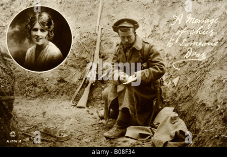 Ersten Weltkrieg Postkarte WW1 1914 1918 1914-1918 für redaktionelle Verwendung nur Stockfoto