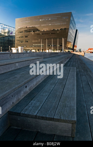 Die Black Diamond oder königliche Bibliothek Erweiterung, Slotsholmen, Kopenhagen, Dänemark, Europa Stockfoto