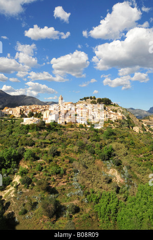 Ansicht von Polop De La Marina, Mountain Village, Costa Blanca, Spanien Stockfoto