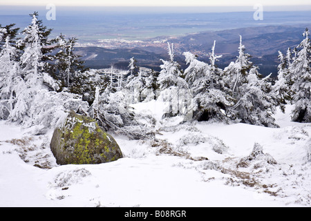 Blick vom Berg, Deutschland, Sachsen-Anhalt, Brocken Stockfoto