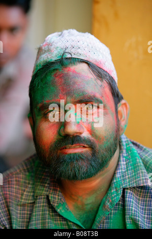 Mann, Porträt während einer Hochzeit, Sufi-Schrein, Bareilly, Uttar Pradesh, Indien, Asien Stockfoto