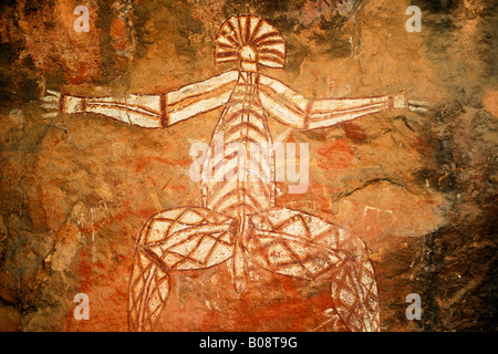 Aboriginal Felszeichnungen (Nabulwinjbulwinj) am Nourlangie Rock, Kakadu National Park, Australien Stockfoto