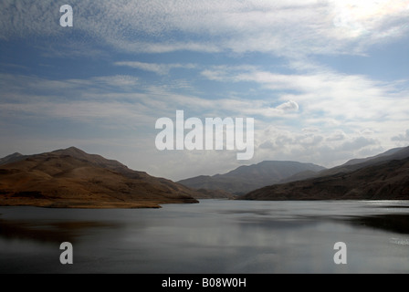 Reservoir-Damm am Wadi al-Mujib Schlucht, Jordanien, Naher Osten Stockfoto