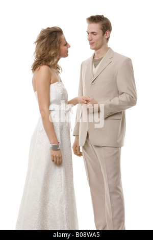 Jung, paar verkleidet Stockfoto