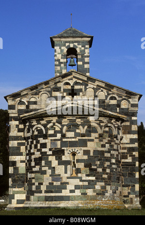 Pisanisch-romanische Kirche San Michele in Murato, Nebbio, Korsika, Frankreich Stockfoto