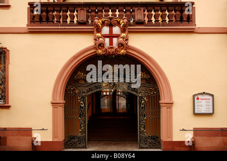 Eingang zur Sparkasse Bank, Freiburg, Baden-Württemberg, Deutschland, Europa Stockfoto