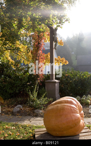 Herbst, Herbst-Färbung und Kreuz mit Kürbis, Deutschland, Baden-Baden Stockfoto