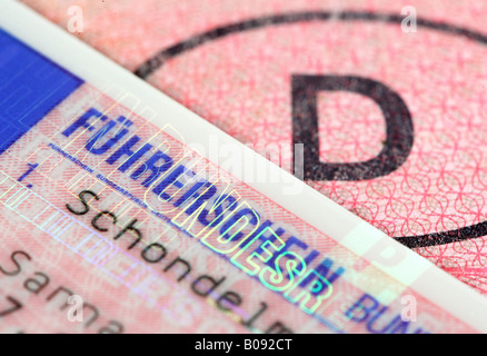 Deutschen EU-Fahrers Lizenz Stockfoto