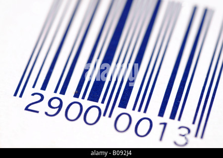 Barcode-Aufkleber auf der Verpackung Stockfoto