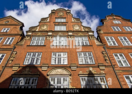 Historischen roten Backstein mehrstöckigen Gebäuden in der Neustadt, New Town District, Hamburg, Deutschland Stockfoto