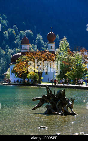 St. Bartholomae, Lake Königssee, Nationalpark Berchtesgaden (Nationalpark Berchtesgaden), Berchtesgadener Land, Oberbayern (U Stockfoto