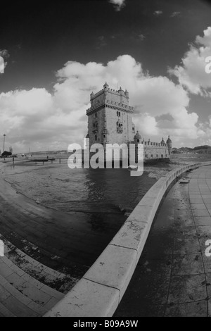 Turm von Belem, ein Weltkulturerbe in Portugal auf den Fluss Tejo bei Lissabon. Stockfoto