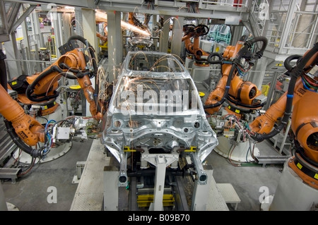 Mini Clubman-Produktionslinie im BMW-Werk in Cowley, Oxford UK Stockfoto