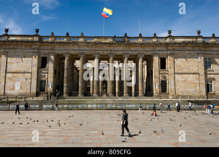 Capitolio Nacional Plaza de Bolivar, Bogota Stockfoto