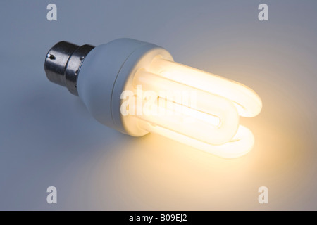 energiesparende niedriger Wattzahl Glühbirne Stockfoto
