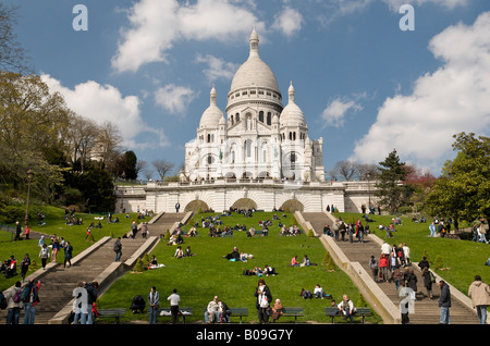 Basilika Sacré Cœur in Paris Stockfoto