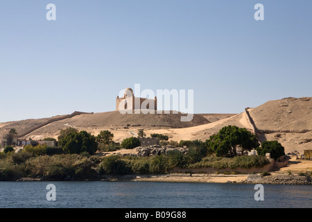 Blick über den Nil Mausoleum von The Aga Khan, Westjordanland, Assuan Stadt. Ägypten Stockfoto