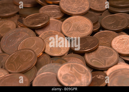 Euro-Cent-Münzen Stockfoto