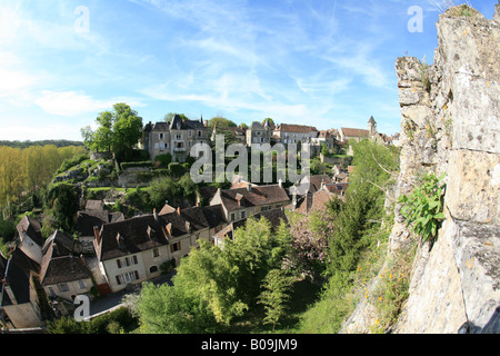 Angles Sur L'Anglin der schönen mittelalterlichen Dorf in Vienne, Poitou-Charentes, Frankreich Stockfoto