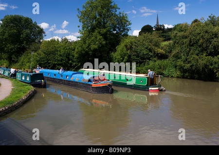 Boote auf dem Kanal, Grand Union Canal Braunston, Northamptonshire, England, UK Stockfoto