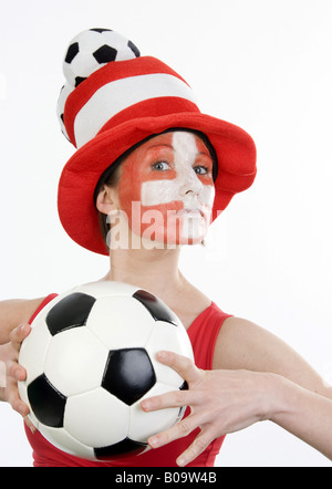 weibliche österreichische Fußball-fan Stockfoto