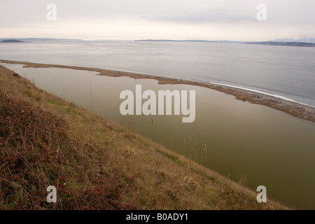 Blick auf Perego Lagune von Bluff, Ebeys Landung National Historical Reserve Stockfoto