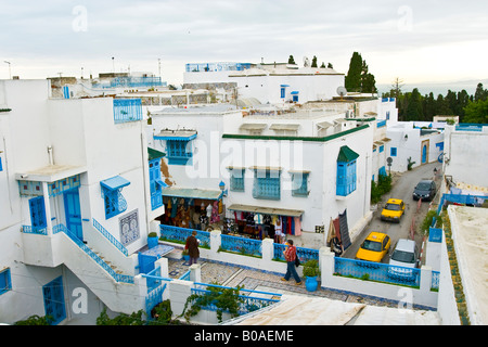 Sidi Bou Said Straßenszene Tunesien Stockfoto
