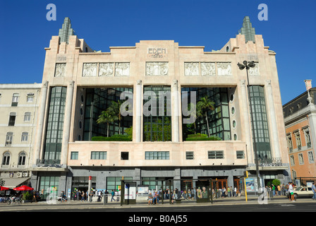 Lissabon Portugal im Art-déco-Eden Kino bauen Praça Dos Restauradores Stockfoto