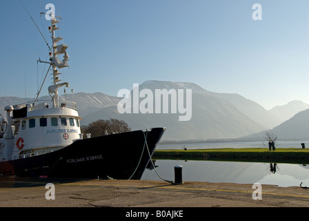 Corpach Becken mit Ben Nevis im Hintergrund Stockfoto