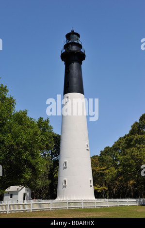 Jagd-Insel-Leuchtturm in South Carolina USA. Stockfoto