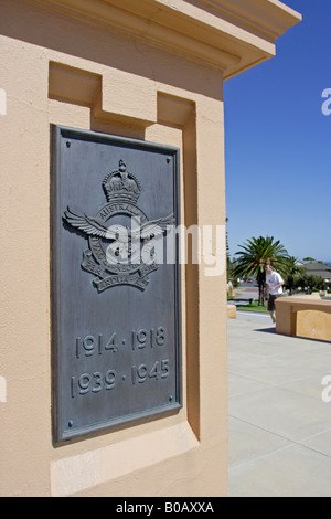 Royal Australian Air Force World War 1 und 2 Gedenktafel in Fremantle, Western Australia. Stockfoto