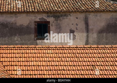 Blick über geflieste Dächer in der Altstadt von Funchal Madeira Portugal EU Europa Stockfoto